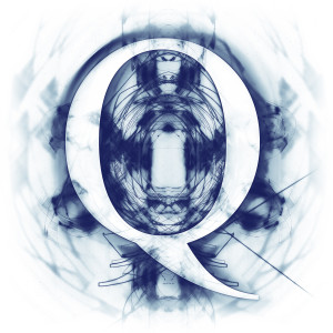 Blue Abstract Letter Q