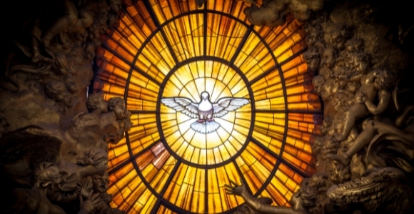 dove in stained glass